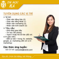 Du học BA thông báo tuyển dụng