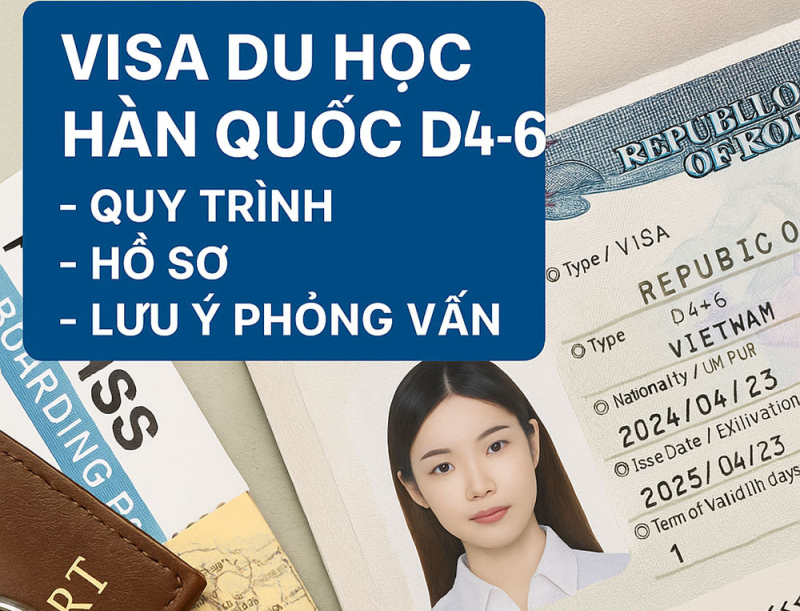 Visa du học Hàn Quốc D4-6 - hồ sơ và quy trình xin visa
