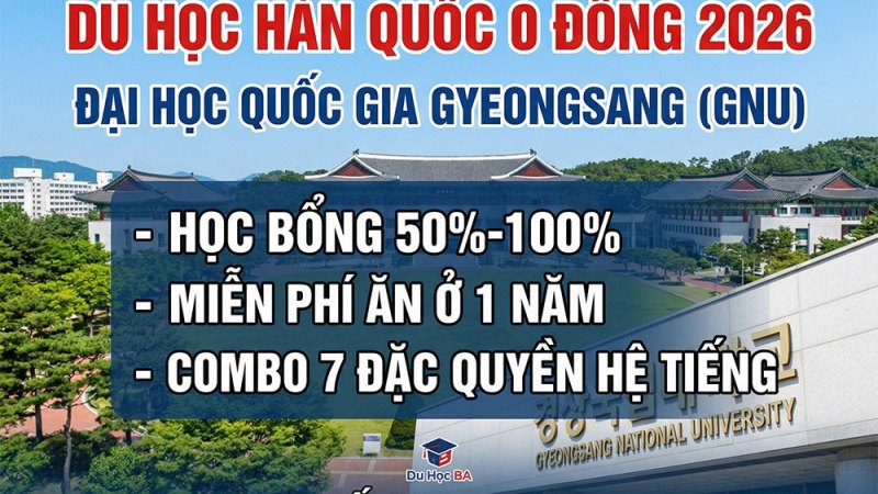 Đại Học Quốc Gia Gyeongsang (GNU): Bùng Nổ Học Bổng 100% & Miễn Phí KTX 2026