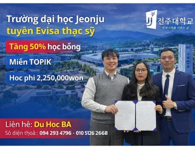 Đại Học Jeonju 2026: Thạc Sĩ E-Visa Miễn TOPIK & Học Bổng 50%