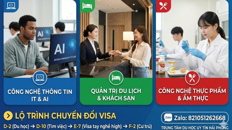 Top Ngành Học Dễ Định Cư Và Chuyển Đổi Visa Tại Đại Học Jeonju 2026