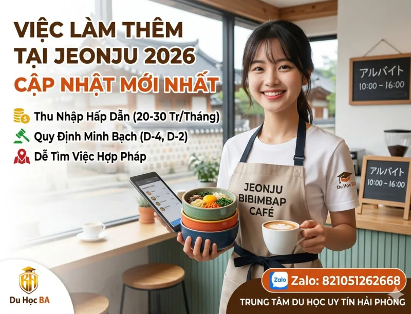 Việc Làm Thêm Tại Jeonju 2026: Thu Nhập, Quy Định Và Cách Tìm Việc Nhanh