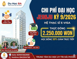 Chi Phí Du Học Jeonju Kỳ 9/2026: Thực Đóng Chỉ 2.250.000 Won