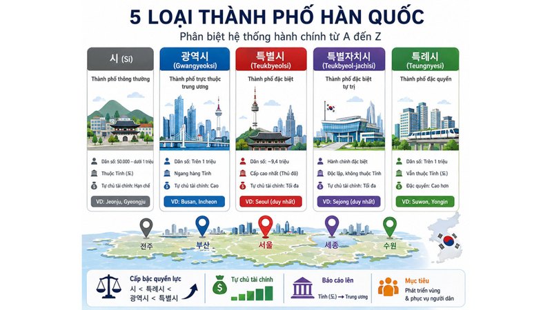 시 · 광역시 · 특별시 – Giải Mã Hệ Thống Hành Chính Thành Phố Hàn Quốc Từ A Đến Z