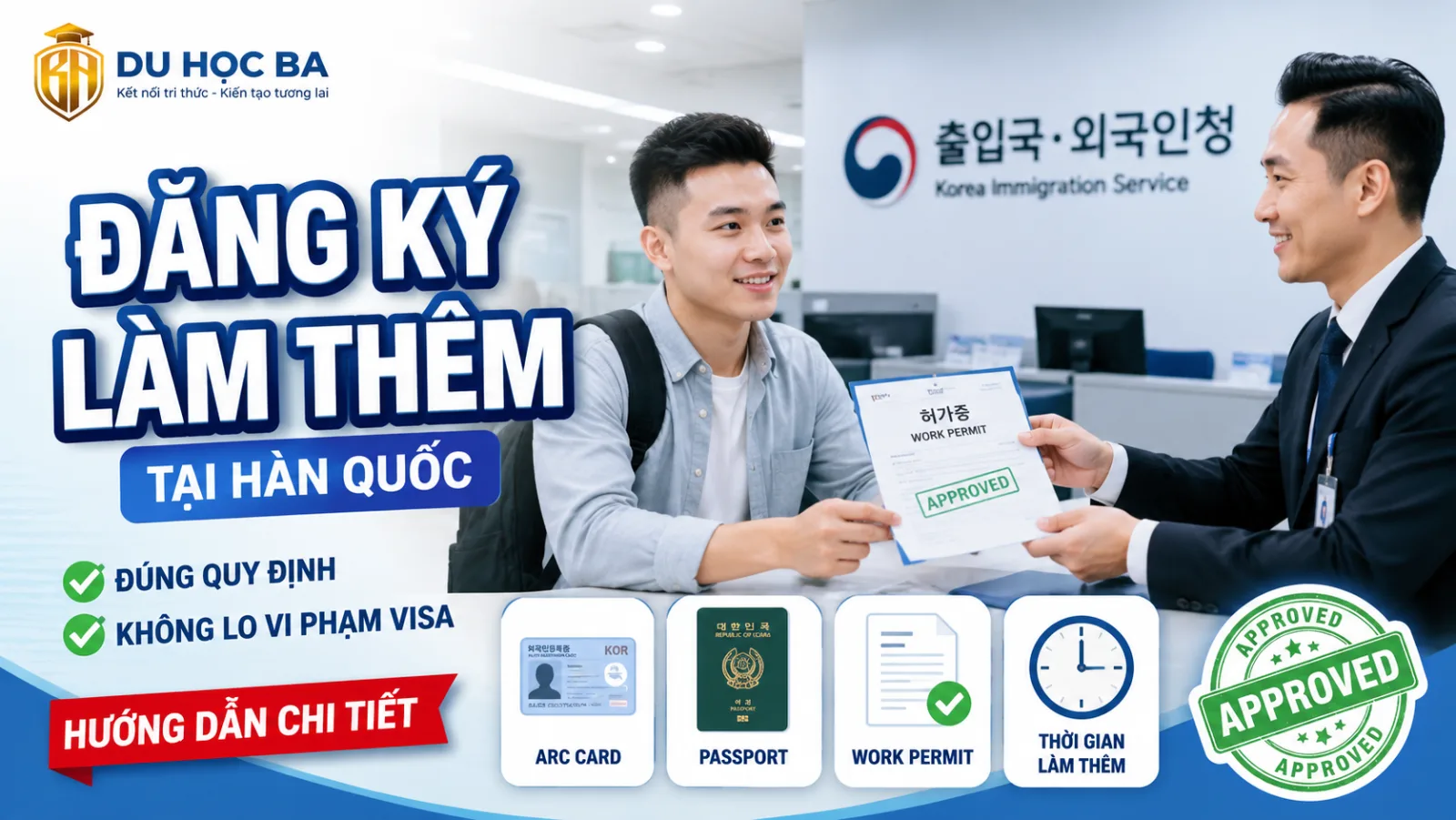 Hướng dẫn đăng ký làm thêm hợp pháp cho du học sinh (시간제취업)