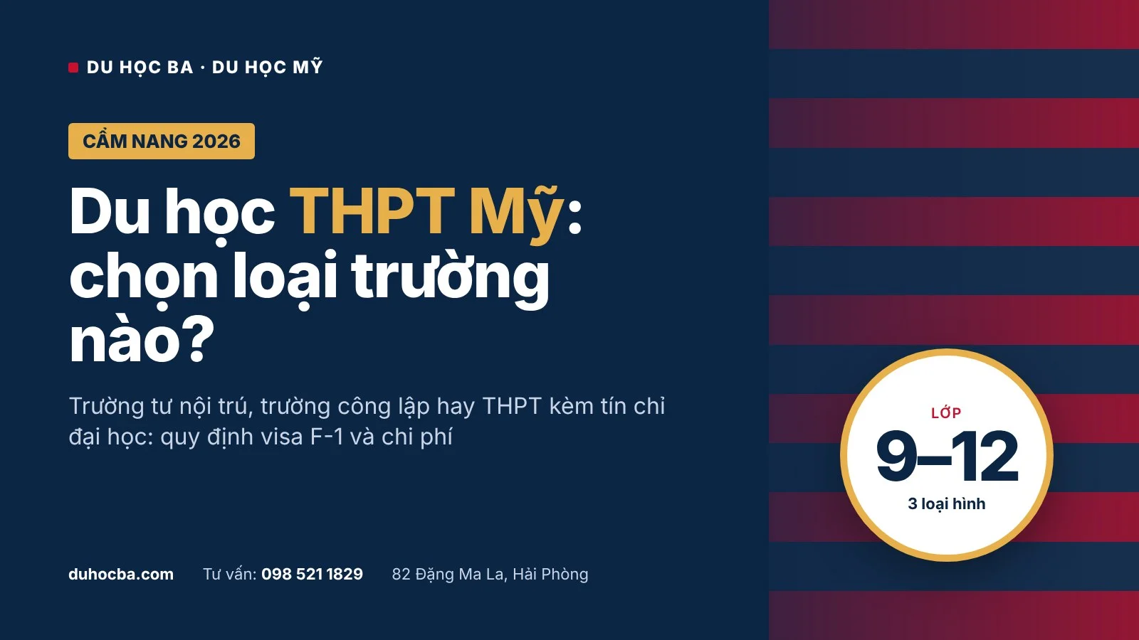 Du học THPT Mỹ 2026: trường nội trú, trường công hay chương trình kèm tín chỉ đại học