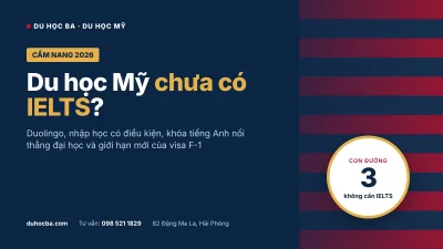 Du học Mỹ chưa có IELTS 2026: Duolingo, nhập học có điều kiện và giới hạn 24 tháng